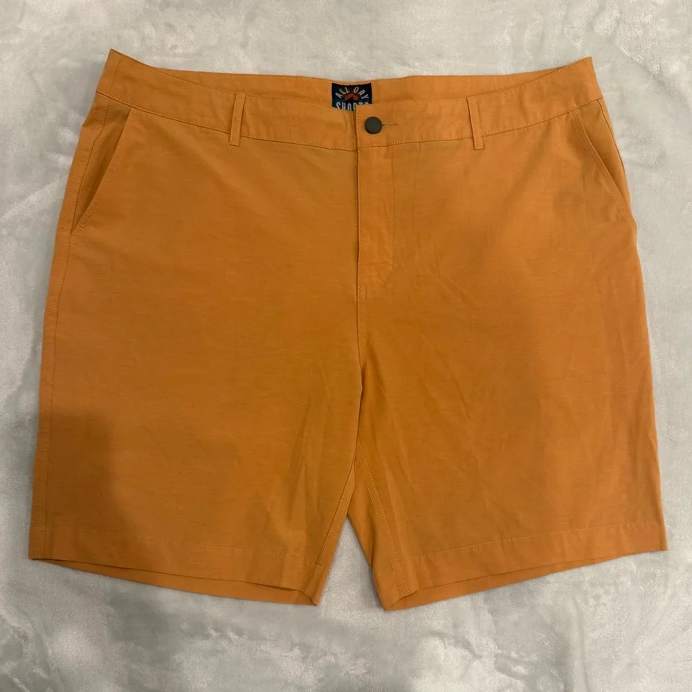 Faherty Lot of 2 All Day Shorts Sz 40 7” inseam NWOT Burnt Red & Sunset Orange